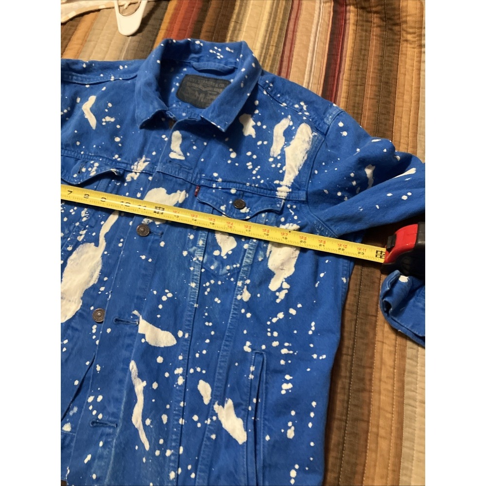 Levi's Blue Denim Jacket with White Paint Splatter - Picture 8 of 9